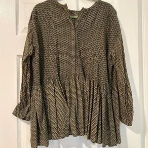 mison de soil Printed Cotton Tiered Tunic Blouse
